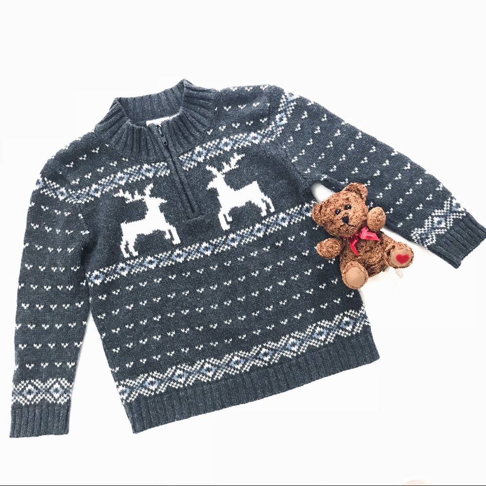 Goodlad boys sweater dear zipper front size 5
